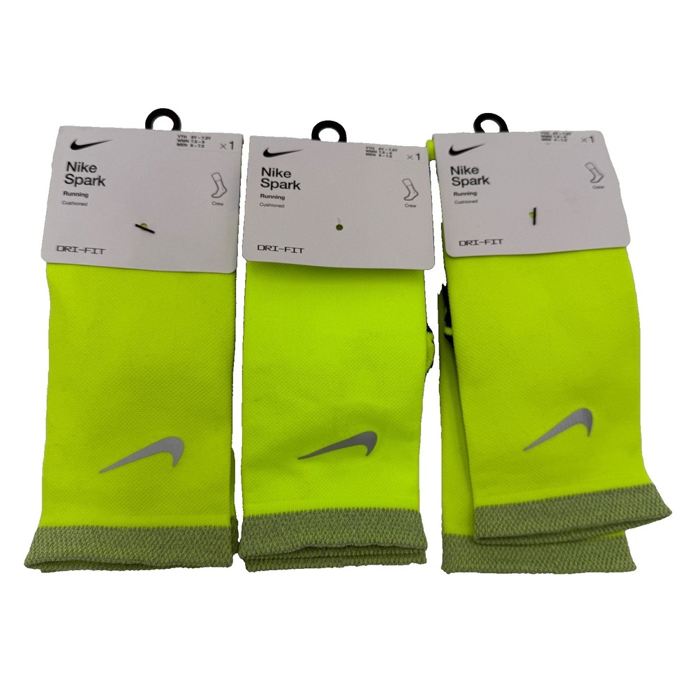 Lot Of 3 Mens Sz 6-7.5/Wmns 7.5-9 Nike Spark Volt Crew Running Socks CU7200